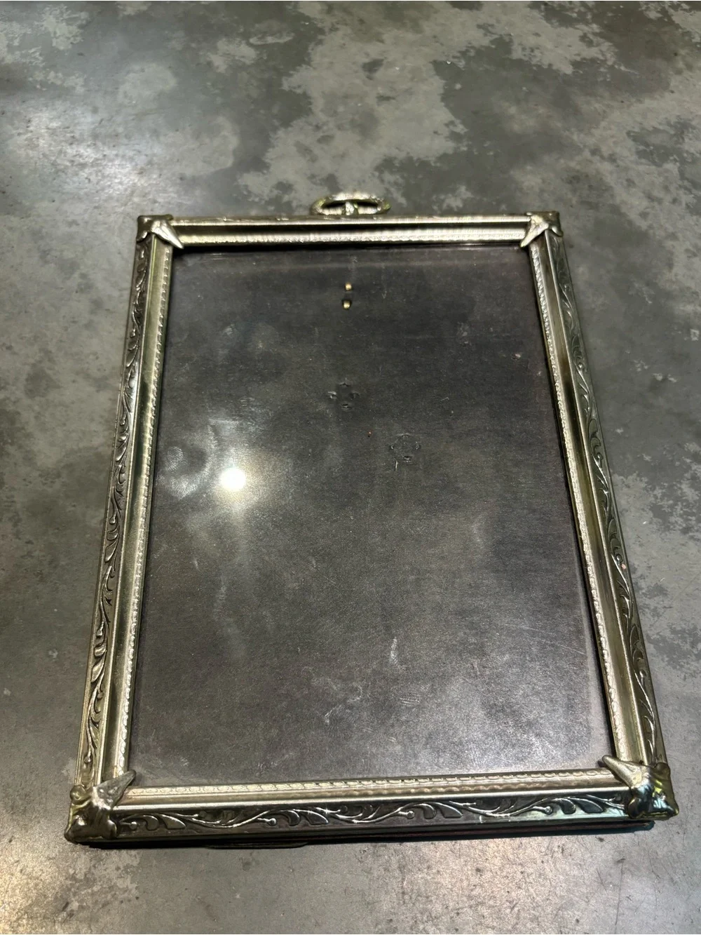 Vintage Ornate Silver-tone Filigree Picture Frame